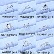 Ring Setting Diamond K9 Zircon Setting 6*6 8*8 10*10 4*4 Square Inlay Jadeite Jade