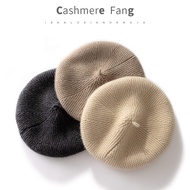 Fangcijia Autumn Winter Thickened Hand-Knitted Cashmere Thickened Beret Non-Dyed Beret Big Hat Circu