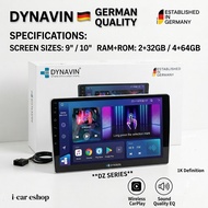 Dynavin 🇩🇪 2026model 9” & 10” Ich 4+64gb  aluminum panel 1k screen android player | radio kereta Dyn