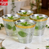 100/150/200Pcs Elegant 9OZ Gold Rimmed Disposable Plastic Cups For Parties Weddings Special Occasion