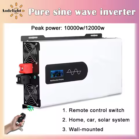Pure Sine Wave Inverter 24v 220v 12000W 10000W High Power 24V 48V 60V 72V 96V To 110v Converter Sola