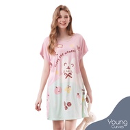 Young Hearts Young Curves Enjoy the Moment Good Day Microfiber Short Sleeves Sleep Dress C01-P01490