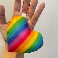 Rainbow Heart Cusion Keychain
