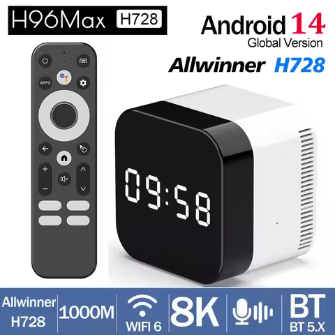 H96 MAX H728 TV BOX Smart Android 14 4G 32G 128G Quad Core 8K 4K 1000M Wifi 6 Google Voice Assistant