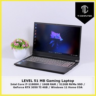 LEVEL 51 MB Gaming Intel Core i7-11800H 16GB DDR4 RAM 512GB NVMe SSD RTX 3050 TI 4GB GPU Refurbished
