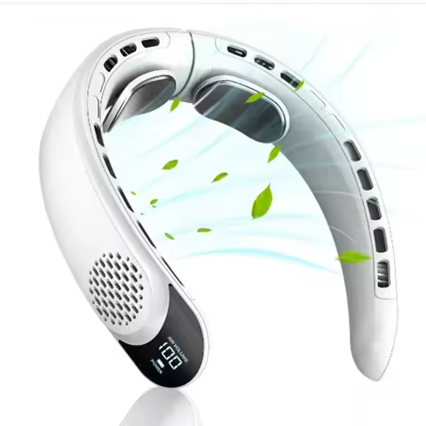 Bladeless Neck Fan,4 Turbo Portable Neck Fan,4000Mah Battery Operated, 360° Cooling Airflow,For Home