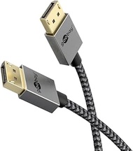 goobay Slim DisplayPort Cable 1m up to 8K@120Hz or 4K@240Hz 40Gbps Ultra Slim Design Ultrawide Compa