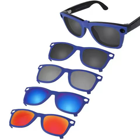 Beeyspecslab Polarized Smart Glasses Clip Blue Insert Clip Compatible with RayBan Meta Wayfarer RW40