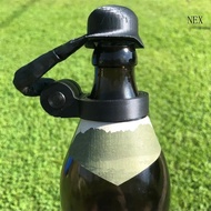 NEX Soldier Salutes Beer Bottle Helmets Headwear for Carrying Drink Dustproof Beverage Lid BBQ Party