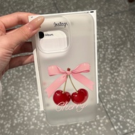For iPhone Case Transparent Shipped From Thailand Bow And Berry 17 11 12 13 14 15 16 PRO MAX X XS XR