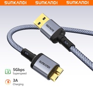 SUNKANDI 5Gbps USB 3.0 to Micro B Hard Drive Cable For External Hard Drive Laptop/TV/Cameras
