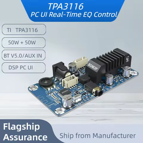 TPA3116 2x50W Bluetooth Amplifier Board BT5.0 Module 2.0 Stereo Class D Amp Board for DIY Audio Syst