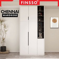 [NEW✅] FINSSO: CHENNAI Wooden Wardrobe Almari Baju 260CM Extra Height Moden Minimalis Reka Bentuk El