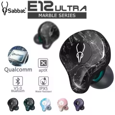 Sabbat E12 Ultra TWS Qualcomm Bluetooth 5.0 Aptx Wireless Earphone Sports HiFi Stereo Earbuds Noise 