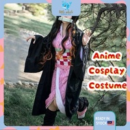 Anime Demon Slayer Kamado Nezuko Cosplay Full Set Adult Kids Costume Girls Japanese Kimono Uniform H