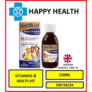 Vitabiotics Wellkid Multi-Vitamin Liquid 4 - 12 years 150ml (Exp Apr 2024) | Vitamin A,C,D