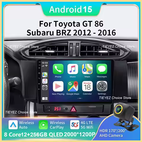 Android 15 For Subaru BRZ Scion FRS Toyota GT86 GT 86 2012 - 2021 LHD RHD Car Radio Mutimedia Carpla
