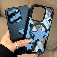 Magnetic Star Simple Strap biru Casing Samsung S25 Ultra A17 5G A56 5G A07 A06 5G A35 5G A54 5G A15 