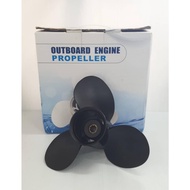 Outboard Engine Propeller 9X10 1/2 8 Spline Tooth 3 Blade Propeller Fit For 6-15HP