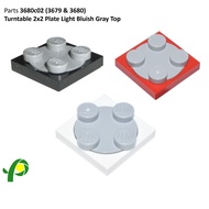Part No. 3680c02 (3679 & 3680) Turntable 2x2 Plate Light Bluish Gray Top