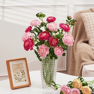 Bunga Tiruan Lotus Peony Berkualiti Hiasan Ruang Tamu Gubahan Bunga Atas Meja Seni Bunga Tiruan Bung