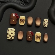 Handmade Retro Cat Eye Cartoon Bow Cute Girl Versatile Nail Art-FM101
