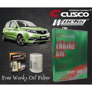 PROTON SAVVY 2005-2010 CUSCO JAPAN FULLY SYNTHETIC ENGINE OIL 5W30 SN/CF ACEA FREE WORKS ENGINEERING OIL FILTER