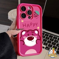 Infinix Hot 40 Pro 30i 30 Play Infinix Note 30 VIP Smart 7 8 Note 12 Turbo G96 Creative Strawberry Bear Graffiti Phone Case Thickened Protector Anti Drop Soft Cover
