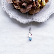 │小兔寶系列│天然粉蝶貝海水藍寶石小兔寶項鍊