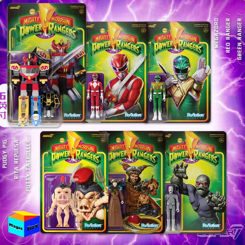 SUPER7 1/12 Scale Male Soldier Power Ranger Pudgy Pig Megazord Putty Patroller Green Ranger Full Set