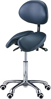 MASTER MASSAGE EQUIPMENT Berkeley Ergonomic Saddle Stool, Agate Blue, Split with Backrest