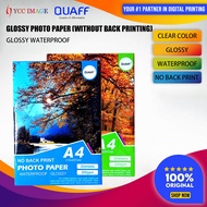 Quaff Glossy Inkjet Photo Paper Waterproof A4 200GSM 20 Sheets Kertas Foto Bersinar No Back Print