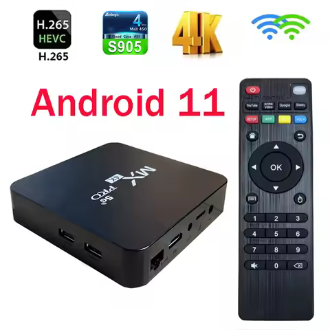 iptv Smart TV Box 4K HD Android 11 MX-Pro Amlogic S905 Quad-Core 4G WiFi 3D Video Media Player Home 