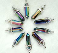 natural stone Turquoises Quartz Crystal lapis charms Pendant for diy Jewelry Necklaces Accessories 24pcs