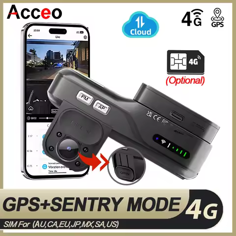 4G LTE Dashcam Remote Live-View Car DVR Two-Way Talk Front and Inside Lens GPS 24/7 Parking IR Night