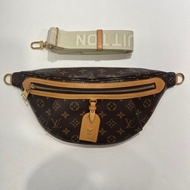 LV high rise老花寬背帶腰包
