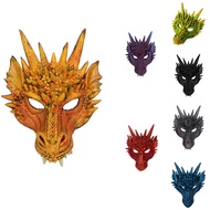 (XHJO) Mardi Gras Halloween Carnival Party PU Foam 3D Chinese Dragon Animal Dragon Mask Cosplay Drag