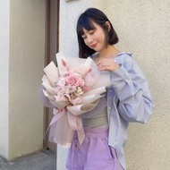 永生玫瑰花束_露西蛋糕上的草莓鮮奶油 仙女粉紅