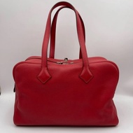 紅色單肩手提托特包 Hermes Victoria Boston shouider bag tote bag Origin France