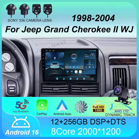 Android 16 For Jeep Grand Cherokee II WJ 1998 - 2004 Car Radio Multimedia Video Player Navigation st
