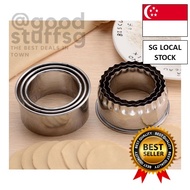 [SG FREE 🚚] 3pcs Multifunction Dumpling Mould Stainless Steel Round Flower Dumpling Mould Pressed Kitchen Tools