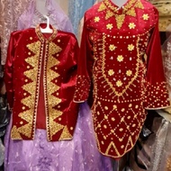 baju pengantin Palembang bludru payet