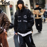Vint Lexus F1 Jacket For Women Retro Embroidery Bomber Jacket Men Loose Motor Coat Waterproof Unisex