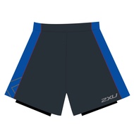 กางเกงกีฬาห้าส่วนสองชั้น2XU สำหรับผู้ชายมีกางเกงบีบอัดกางเกงห้าส่วนสำหรับออกกำลังกายวิ่งมาราธอน mr37