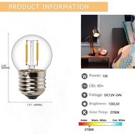 12 Volt Low Voltage LED Light Bulbs - Soft Warm 2700K 1W (Only for 12V -24V DC/AC)- 15W Equivalent E
