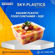 Square Disposable Plastic Food Container SQ5 | Bekas Petak SQ5 | 30sets