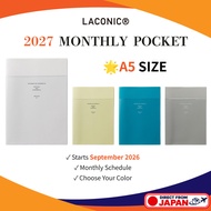 Laconic Monthly Pocket Planner 2027 A5 September 2026 Start Japan