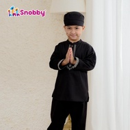 Snobby Apparel Sarimbit Couple Hitam Premium – Gamis Toyobo Tille Wanita & Koko Toyobo Pria