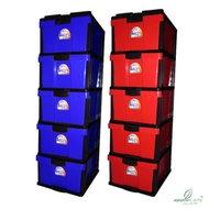 AppleLady 5 Tier Plastic Drawer/ Cabinet/ Storage Cabinet/ Almari Baju JT4005