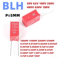 2PCS WIMA RED MKS2 5MM Film Capacitor Hi-Fi Audio P5 50V 63V 100V 250V 400V 630V 1000PF 0.001UF 1500